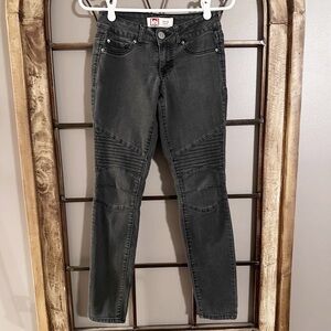 l.e.i emma black moto jeggings